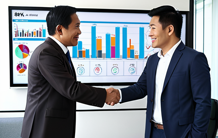 **

A financial advisor warmly shaking hands with a Thai client in a modern office setting. Focus on conveying trust and open communication. Include financial charts and graphs in the background subtly.

**